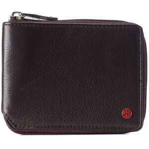 Alpine Swiss Zipper Bifold Wallet for Men Women RFID Protected Genuine Leather